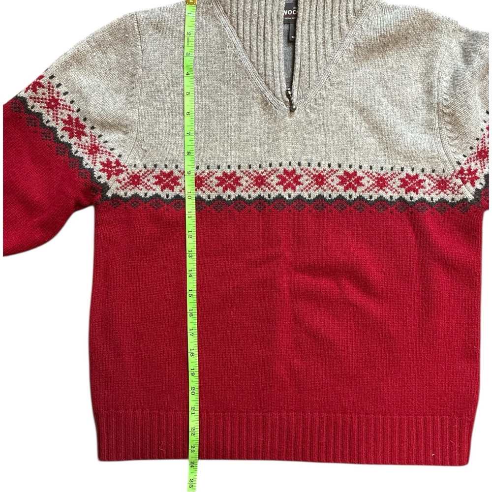 Woolrich 100% Lambswool Fair Isle Sweater Large Red - Picture 7 of 8